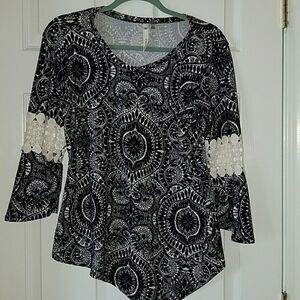 NY Collection Petite Soft print top Sz. PM EUC